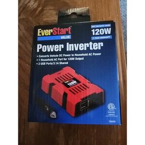 Everstart 120W 7000M Power Inverter Car Adapter New Opened Package